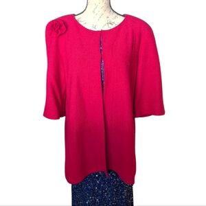 St. John Collection Fuchsia Pink Cardigan Sweater Style Jacket Size 12